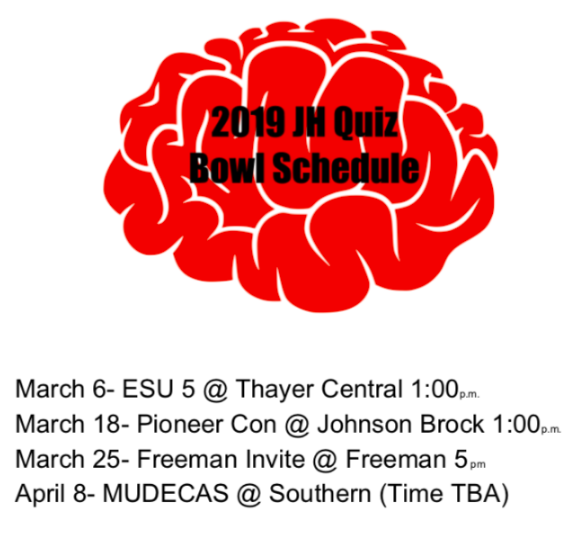 JH Quiz Bowl Schedule